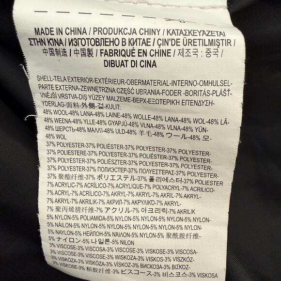 Vans Gray Hooded Wool Blend Peacoat | Women’s Medium Toggle Back Detail - Picture 8 of 12